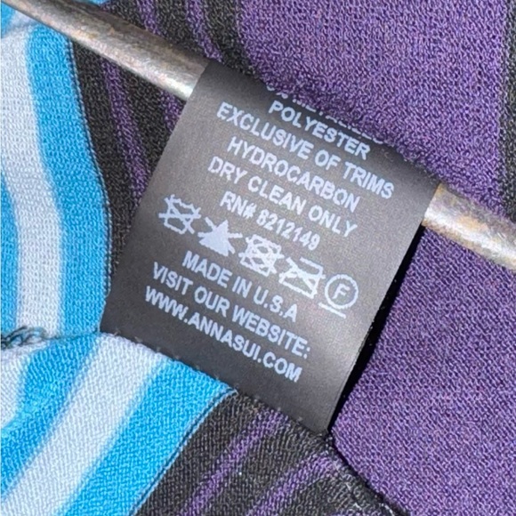 Anna Sui Mod Stripe Turtleneck Dress M - Picture 4 of 10